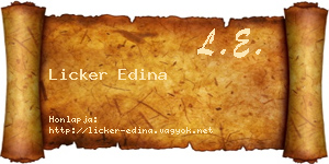 Licker Edina névjegykártya